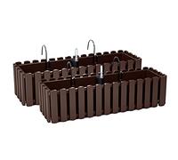 2X Bac À Fleurs Pot À Fleurs avec Supports - 58 x 18 x 16,2 cm - Système d'Irrigation pour Pots de Fleurs Balcon Boîtes à Fleurs, Marron