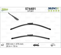 2x Balai d'essuie-glace avant plat 574481 VALEO pour MERCEDES-BENZ BMW