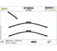 VALEO Silencio Essuie-glace - VF484 - Kit de Balais d'Essuie-glace 800 mm / 750 mm Plats d'Origine de Haute performance, Visibilité Supérieure sur la Route- Avant - Lot de 2 Balais - 574684