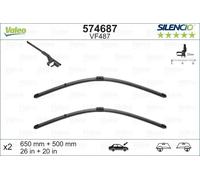 2x Balai d'essuie-glace avant plat 574687 VALEO pour BMW VOLVO ALPINA