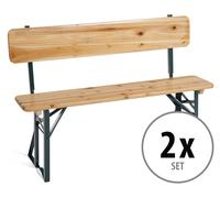 Stagecaptain BBB-119 Hirschgarten Banc De Fête De La Bière avec Dossier 119 cm 2X Set - 2 bancs Courts Robustes avec Dossier Amovible - Surface laquée - Structures en Acier peintes en Vert - Nature