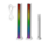 2x Barre Lumineuse de Rythme Musical. Lumières LED RVB Multicolores. Lampe d'ambiance Musicale. Bande de 32 Lumières LED avec 18 Modes de Couleur, pour Salle de Jeux, PC, TV, Voiture.