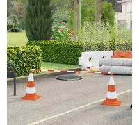 2x Barre Rétractable de Cônes Plastique Sécurité Routière Signalisation vidaXL