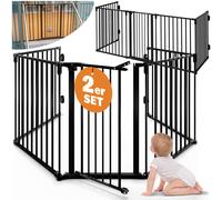 2x Barrières de sécurité Grilles de protection cheminée Parc bébé Clôture chiens