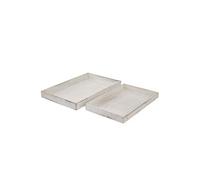 2x bassin T285 tableau à servir style shabby blanc Blanc G
