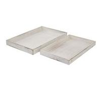2x bassin T285 tableau à servir style shabby blanc Blanc G