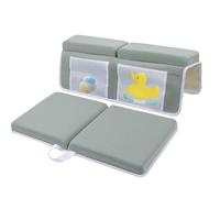 - 2X Bathtub Elbow Rest Set,4 Organizer Pockets Tub Kneeling Mat
