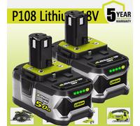 2X Batterie 18V pour RYOBI One+ Plus Lithium RB18L50 P108 P104 5,0Ah Nouveau