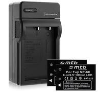 2X Batterie + Chargeur (Auto, Prise de Courant) Compatible avec Fuji NP-60 / Compatible avec Casio NP-30 / Compatible avec Drift HD 1080p / Compatible avec Toshiba BT3... - Voir descriptif