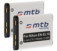 2X Batterie EN-EL10 Compatible avec Nikon Coolpix S230, S500, S510, S520, S570, S600… Voir descriptif