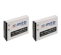 2X Batterie EN-EL12 Compatible avec Nikon KeyMission 170, 360 // Coolpix A1000, AW100, AW130, B600, P300, S70, S610, S610c… - weitere Modelle Voir descriptif!