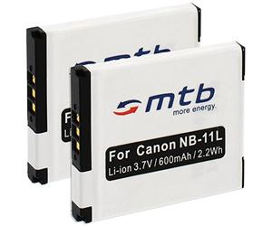 2X Batterie NB-11L pour Canon IXUS 125 HS, 127 HS, 132, 133, 135, 140, 240 HS