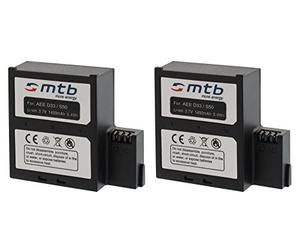 2X Batterie pour AEE Magicam S51, S60, S70... / Veho MUVI K2 / Nilox F-60 Evo (4K) / KitVision Edge HD30W [3.7V - 1450mAh - Infochip] // Caméscope - Caméra d'action