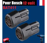 2X Batterie pour Bosch GBA 10.8V BAT411 12V Li-ion GSR GDR GOP GSB BAT412 4,0Ah