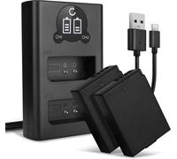 2X Batterie Remplacement LP-E10 1020mAh pour Canon EOS 1100D 1200D 1300D EOS 1D X EOS 2000D EOS 4000D + Chargeur Double LC-E10 LC-E10E Appareil Photo caméra Action cam accu