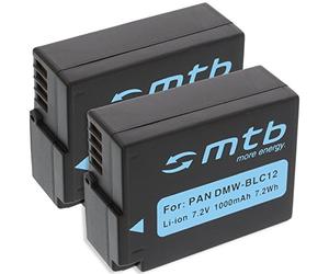2X Batterie Type DMW-BLC12, Compatible avec Panasonic Lumix DMC-FZ2000, FZ300, FZ100.. / Compatible avec Leica Q (Typ 116) - Voir descriptif