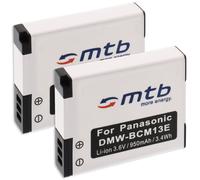 2x Batteries DMW-BCM13 pour Panasonic Lumix DMC-FT5, TZ37, TZ40, TZ41, TS5, ZS30
