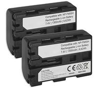 2X Batteries NP-FM50, FM55H Compatible avec Sony DSLR-A100 (Alpha 100), HDR-HC1E, UX1E, SR1E