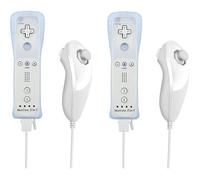 2X blanc manette Telecommande avec Motion Plus Nunchuck Nintendo Wii HORLOGE