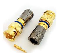2x BNC Connecteurs de compression RG6 Fiches à sertir Mâle Câble coaxial - Installation CCTV - Boucles