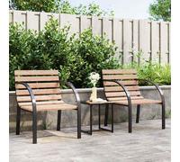 2x Bois Chaises de Jardin Gris Patio Terrasse Extérieur Arrière-cour vidaXL