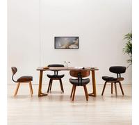 2x Bois Courbé Chaise de Salle à Manger Dossier Cuir Artificiel Cuisine vidaXL