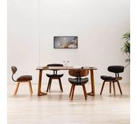 2x Bois Courbé Chaise de Salle à Manger Dossier Cuir Artificiel Cuisine vidaXL