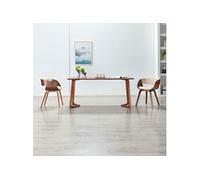 2x Bois Courbé Chaises à Dîner Chaises de Repas Chaises de Salle à Manger Chaises de Cuisine Chaises de Salon Maison Crème Similicuir
