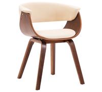 2x Bois Courbé Chaises de Salle à Manger Crème Tissu Dîner Cuisine vidaXL