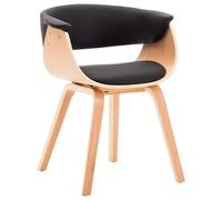 2x Bois Courbé Chaises de Salle à Manger Crème Tissu Dîner Cuisine vidaXL