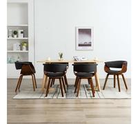 2x Bois Courbé Chaises de Salle à Manger Crème Tissu Dîner Cuisine vidaXL