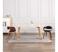 2x Bois Courbé Chaises de Salle à Manger Tissu Gris Cuisine Dîner vidaXL