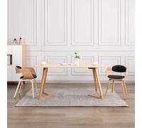2x Bois Courbé Chaises de Salle à Manger Tissu Gris Cuisine Dîner vidaXL