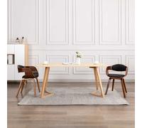 2x Bois Courbé Chaises de Salle à Manger Tissu Gris Cuisine Dîner vidaXL