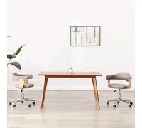 Chaise Pivotante De Salle À Manger Taupe Bois Courbé Et Tissu - Vidaxl Gris