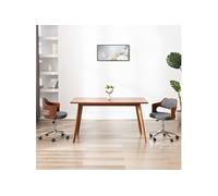 Bois Courbé Chaise Pivotante de Salle à Manger Gris Tissu Cuisine Dîner vidaXL