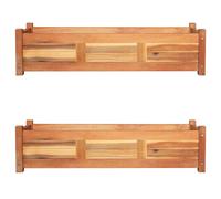 2x Bois d'Acacia Lits Surélevés de Jardin Jardinière Plante Pot Fleurs vidaXL