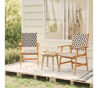 vidaXL 2X Bois d'Acacia Solide Chaises de Jardin Fauteuils de Patio Chaises d'Extérieur Sièges de Terrasse Fauteuils à Dîner d'Extérieur