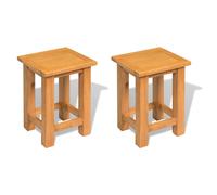 2x Bois de Chêne Massif Tables d'Appoint Table Basse Salon Canapé vidaXL