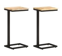 2x Bois de Manguier Brut Tables d'Appoint 31,5x24,5x64,5 cm Table Basse vidaXL