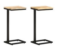 vidaXL Tables d'appoint 2 pcs 31,5x24,5x64,5 cm Bois de manguier brut