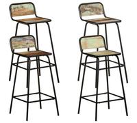 vidaXL Tabourets de bar lot de 4 bois massif manguier brut, chaise, chaise de bar de cuisine, chaise de bistrot, chaise de 4013535