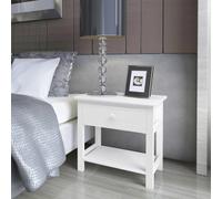 Table De Chevet 2 Pcs Bois Blanc Blanc