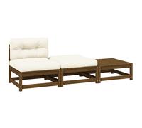 2x Bois de Pin Canapés Centraux de Jardin avec Coussins Gris Extérieur vidaXL