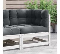 2x Bois de Pin Canapés Centraux de Jardin avec Coussins Gris Extérieur vidaXL