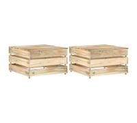 Vidaxl Salon De Jardin Palette 2 Pcs Bois De Pin Imprégné