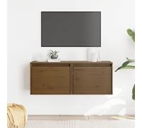 Vidaxl Armoires Murales 2pcs Marron Miel 45x30x35cm Bois De Pin Massif