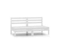 vidaXL 2x Bois de Pin Massif Canapés Centraux de Jardin Canapés Centraux de Patio Meubles de Terrasse Canapés de Jardin 806588 Blanc G