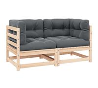 Vidaxl Canapés D'angle De Jardin 2pcs Avec Coussins Bois De Pin Massif