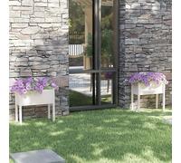 2x Bois de Pin Massif Jardinières Blanc 70x31x70 cm Lits Surélevés vidaXL